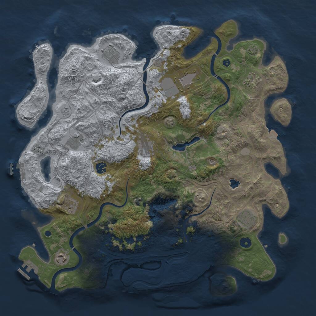 Rust Map: Procedural Map, Size: 4250, Seed: 570521, 16 Monuments