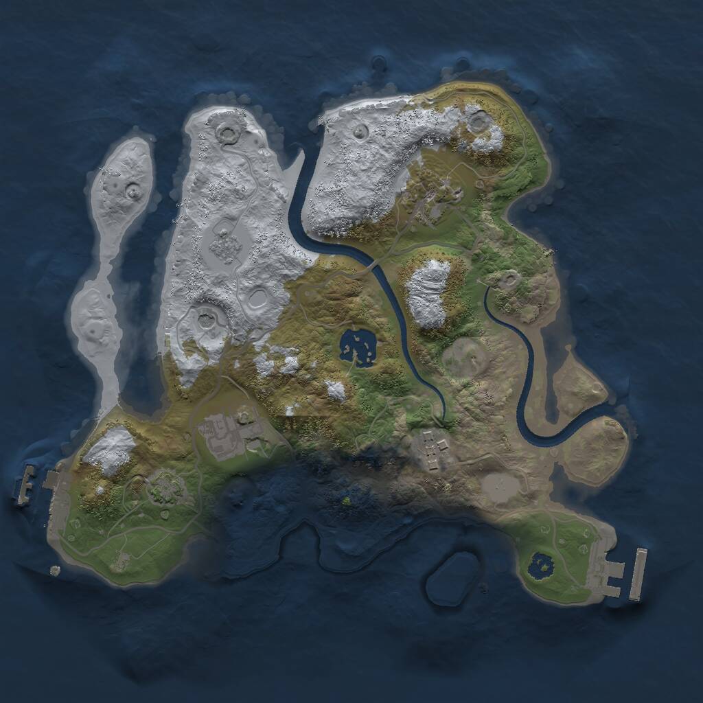 Rust Map: Procedural Map, Size: 2700, Seed: 1779071463, 10 Monuments