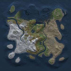 Thumbnail Rust Map: Procedural Map, Size: 3000, Seed: 181829867, 9 Monuments