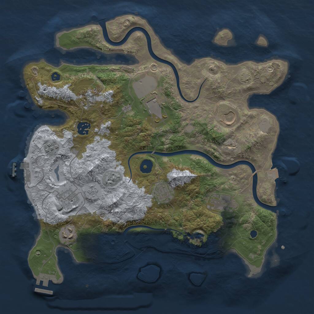 Rust Map: Procedural Map, Size: 3500, Seed: 612201239, 15 Monuments
