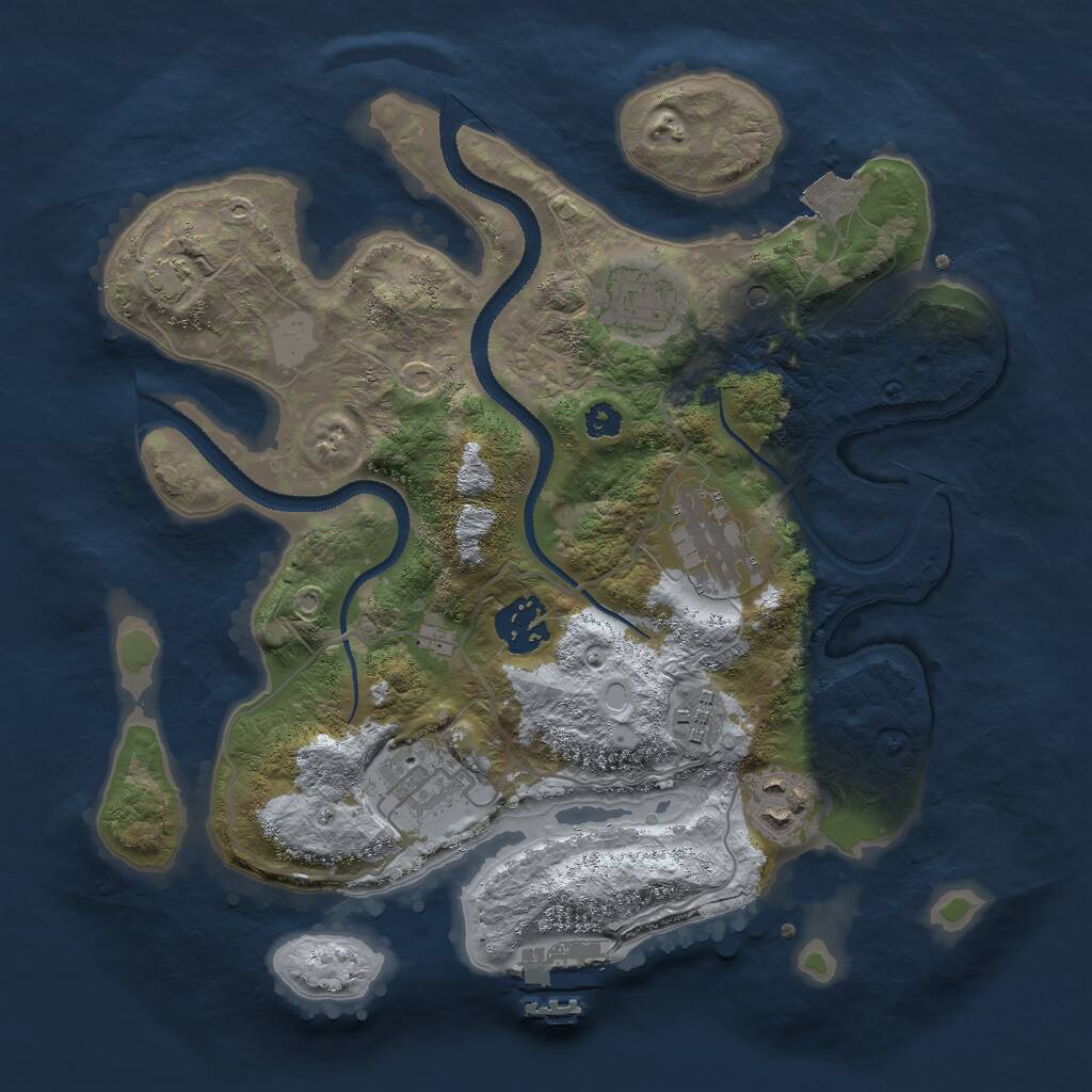 Rust Map: Procedural Map, Size: 3000, Seed: 1788, 10 Monuments