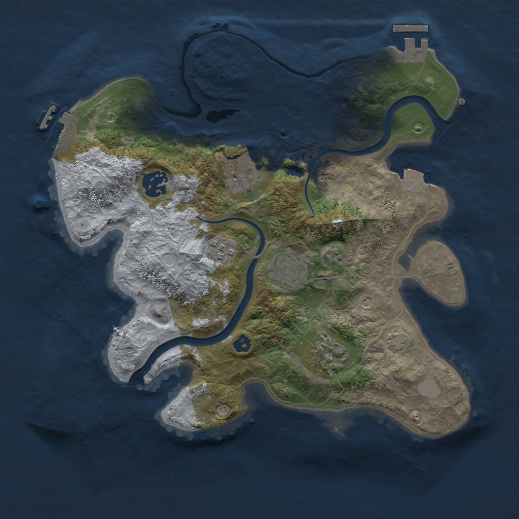 Rust Map: Procedural Map, Size: 3000, Seed: 210215956, 10 Monuments