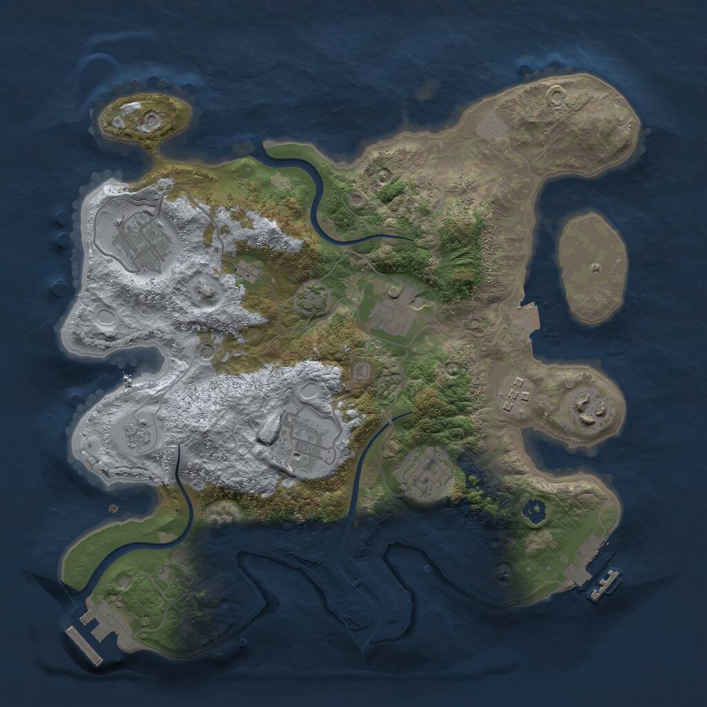 Rust Map: Procedural Map, Size: 3000, Seed: 560298314, 12 Monuments