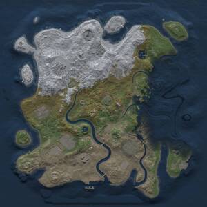 Thumbnail Rust Map: Procedural Map, Size: 3500, Seed: 791576584, 14 Monuments
