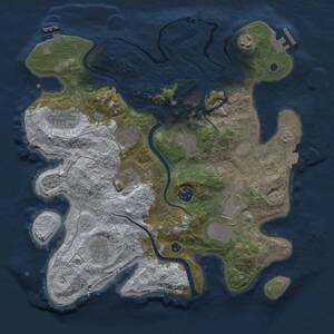 Thumbnail Rust Map: Procedural Map, Size: 3500, Seed: 129854165, 15 Monuments