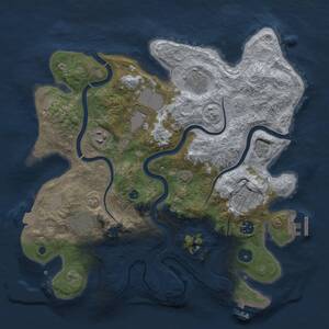 Thumbnail Rust Map: Procedural Map, Size: 3500, Seed: 616319464, 13 Monuments