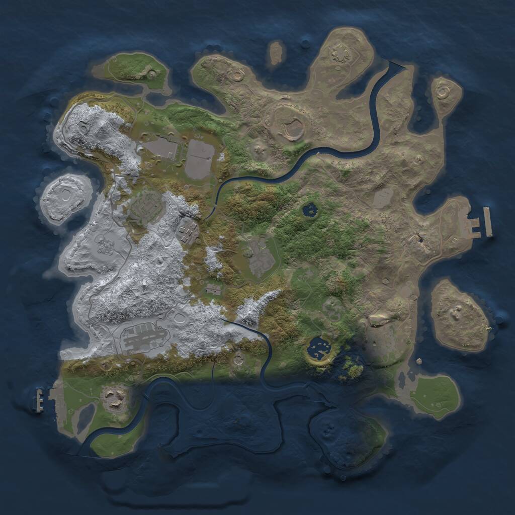 Rust Map: Procedural Map, Size: 3500, Seed: 403395920, 15 Monuments