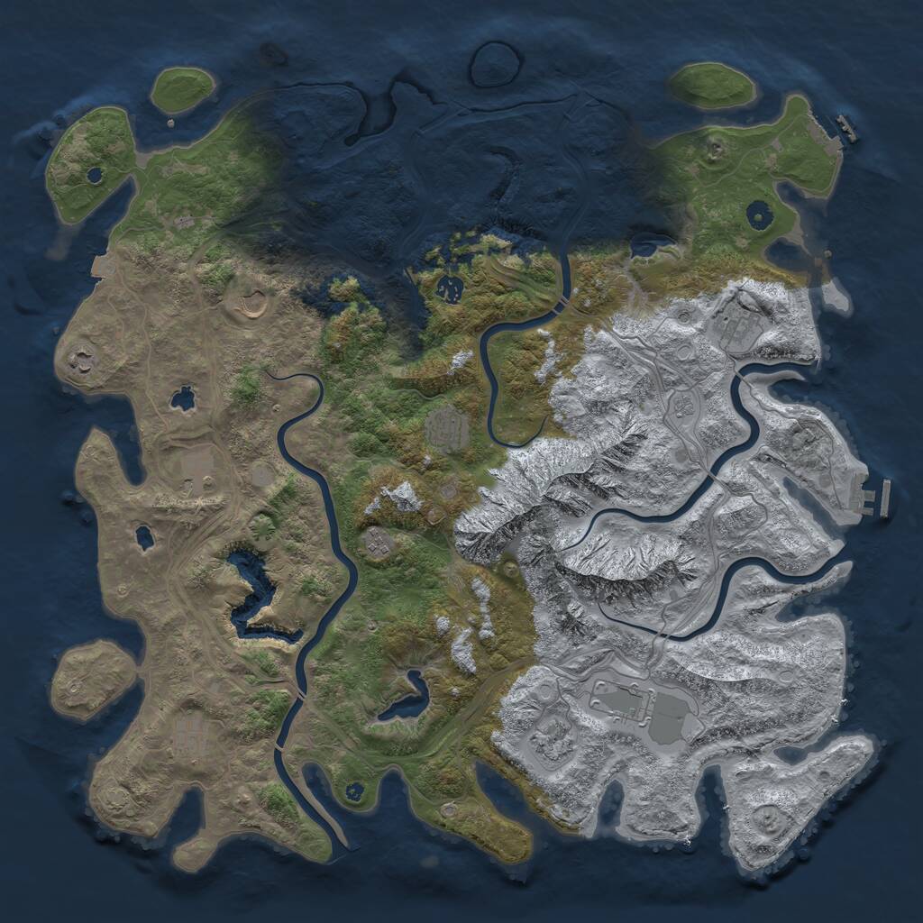 Rust Map: Procedural Map, Size: 5000, Seed: 939946452, 16 Monuments