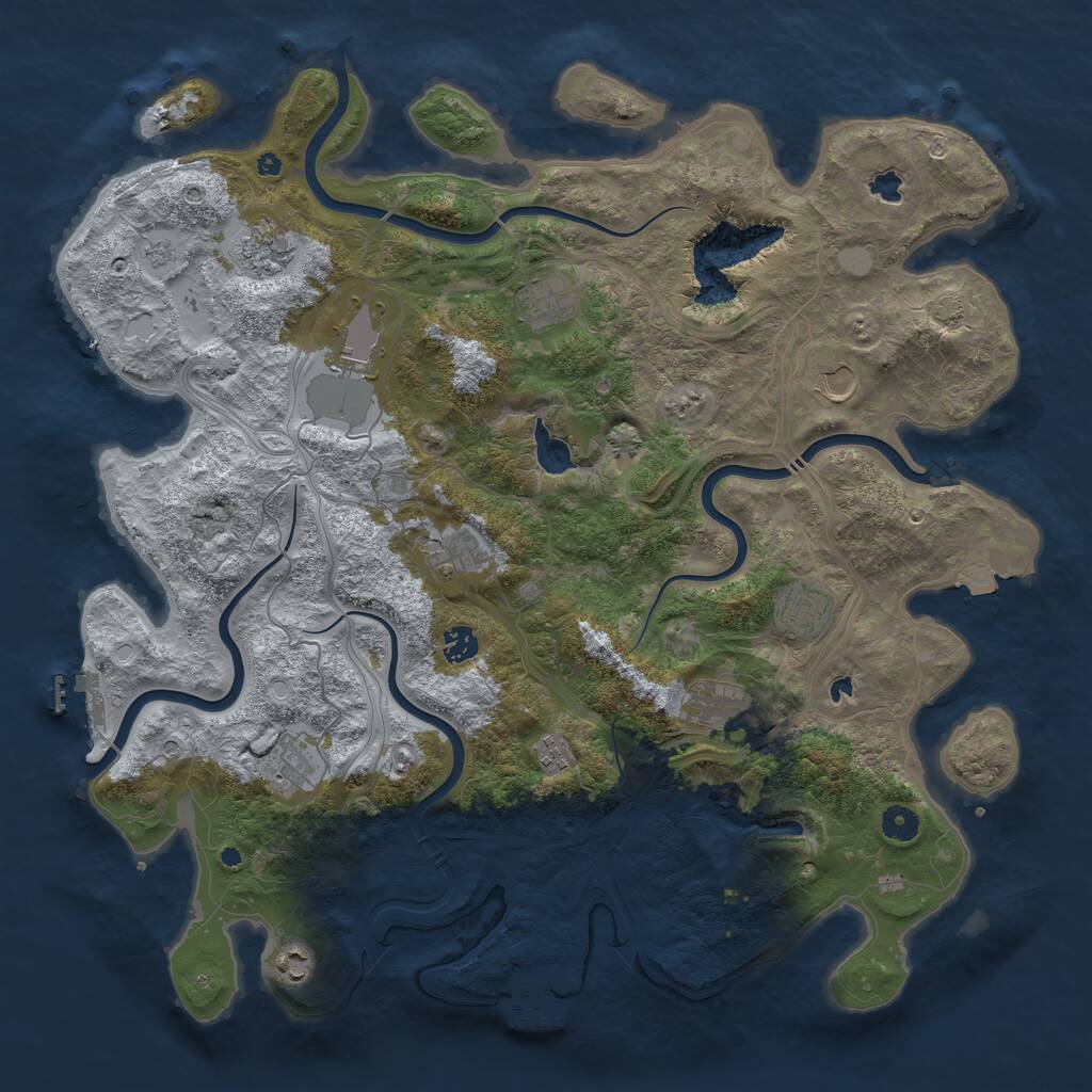Rust Map: Procedural Map, Size: 4500, Seed: 178454627, 17 Monuments