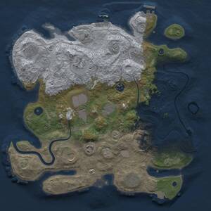 Thumbnail Rust Map: Procedural Map, Size: 3700, Seed: 2103862404, 17 Monuments