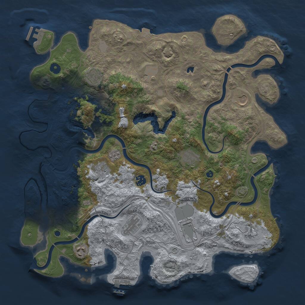 Rust Map: Procedural Map, Size: 4300, Seed: 23758135, 17 Monuments
