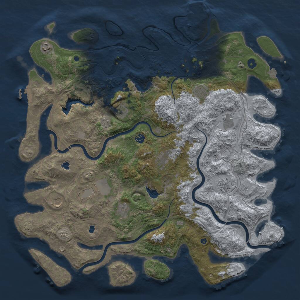 Rust Map: Procedural Map, Size: 4800, Seed: 900949067, 17 Monuments