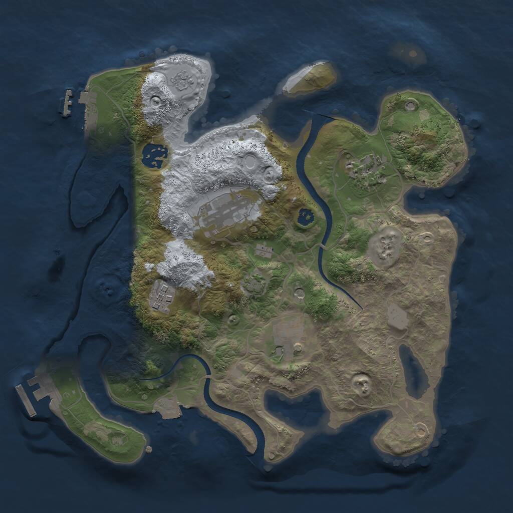 Rust Map: Procedural Map, Size: 3000, Seed: 79279, 11 Monuments