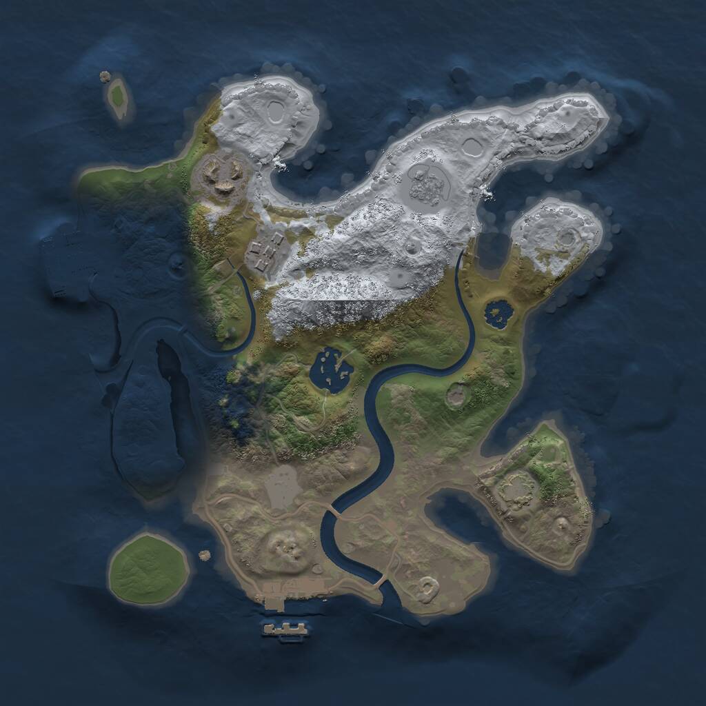 Rust Map: Procedural Map, Size: 2500, Seed: 79372706, 8 Monuments