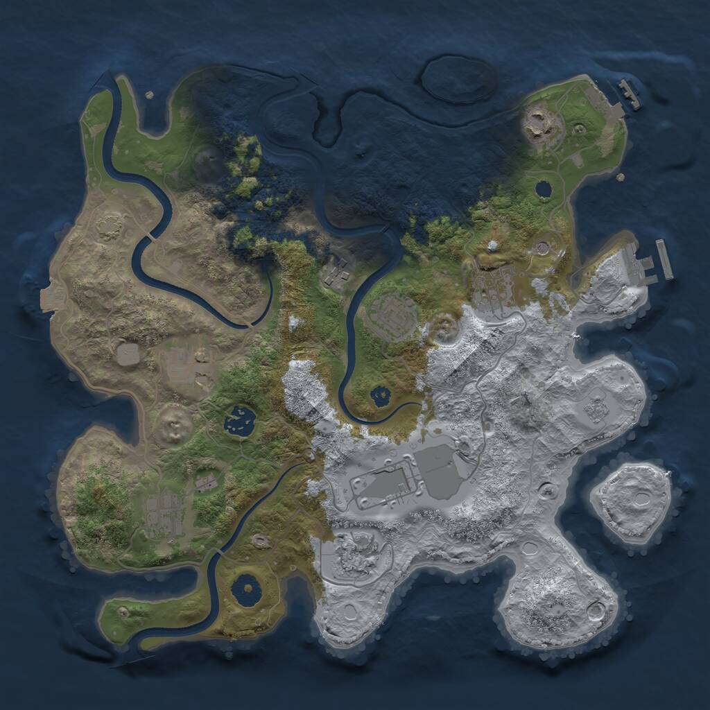 Rust Map: Procedural Map, Size: 3500, Seed: 453479290, 15 Monuments