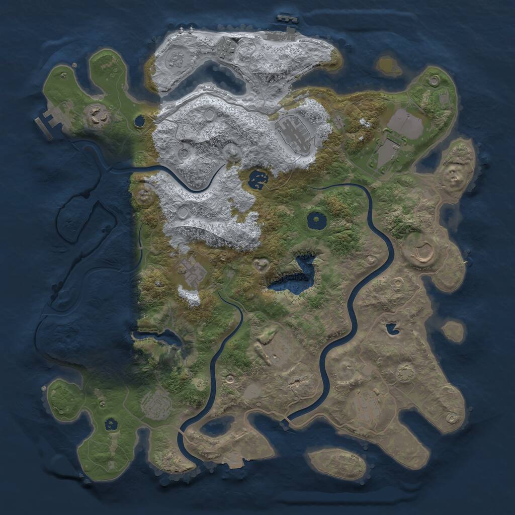 Rust Map: Procedural Map, Size: 4000, Seed: 1189706038, 16 Monuments
