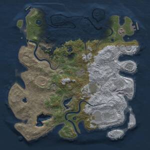 Thumbnail Rust Map: Procedural Map, Size: 4000, Seed: 693820, 14 Monuments
