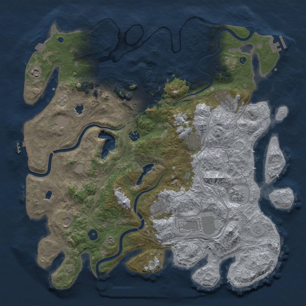 Rust Map: Procedural Map, Size: 4500, Seed: 1883308192, 17 Monuments
