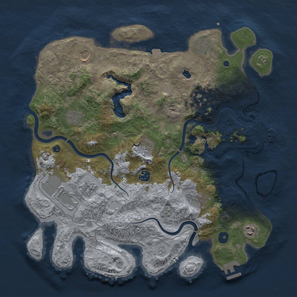 Rust Map: Procedural Map, Size: 4000, Seed: 1622765808, 17 Monuments