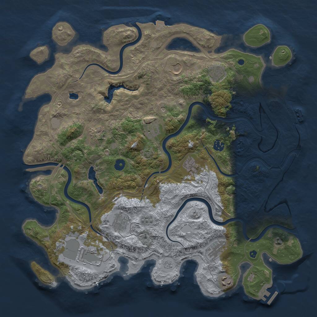 Rust Map: Procedural Map, Size: 4250, Seed: 1175291096, 17 Monuments