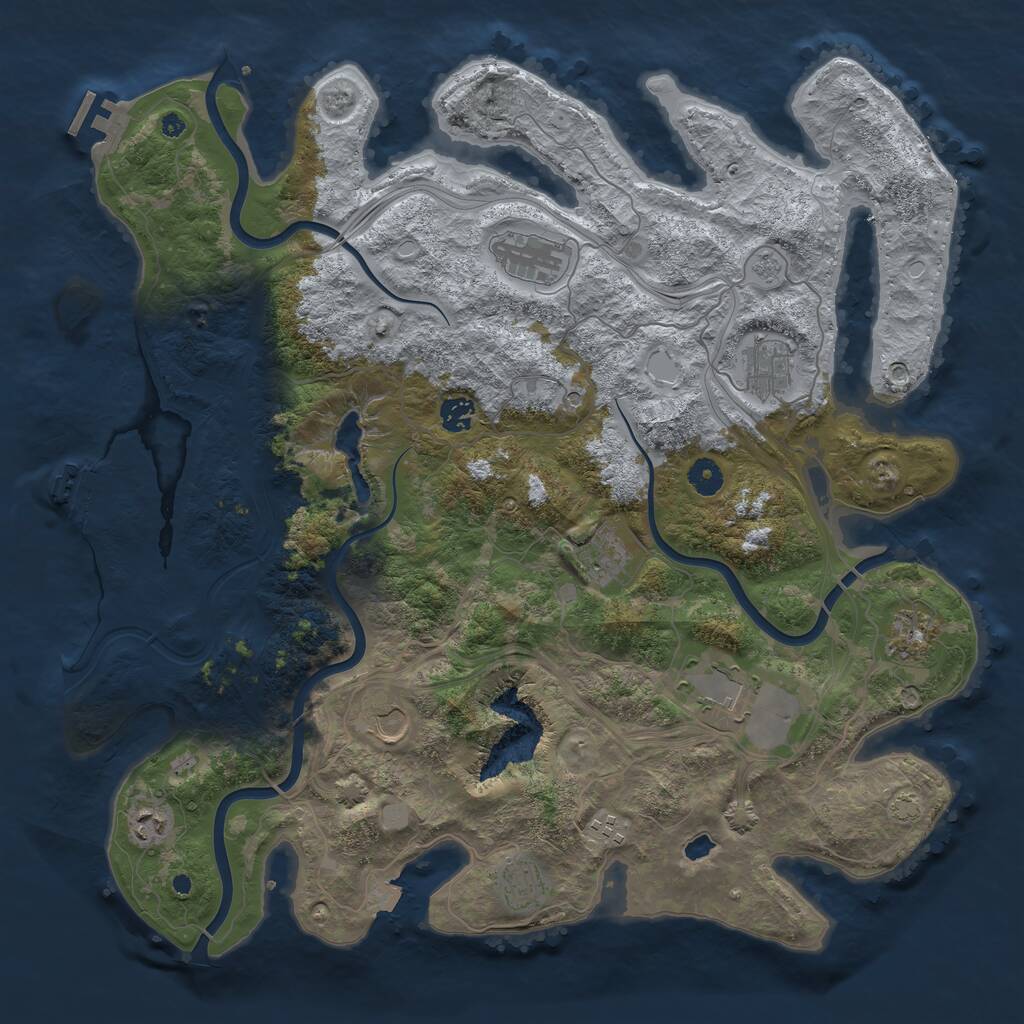 Rust Map: Procedural Map, Size: 4350, Seed: 12985290, 16 Monuments