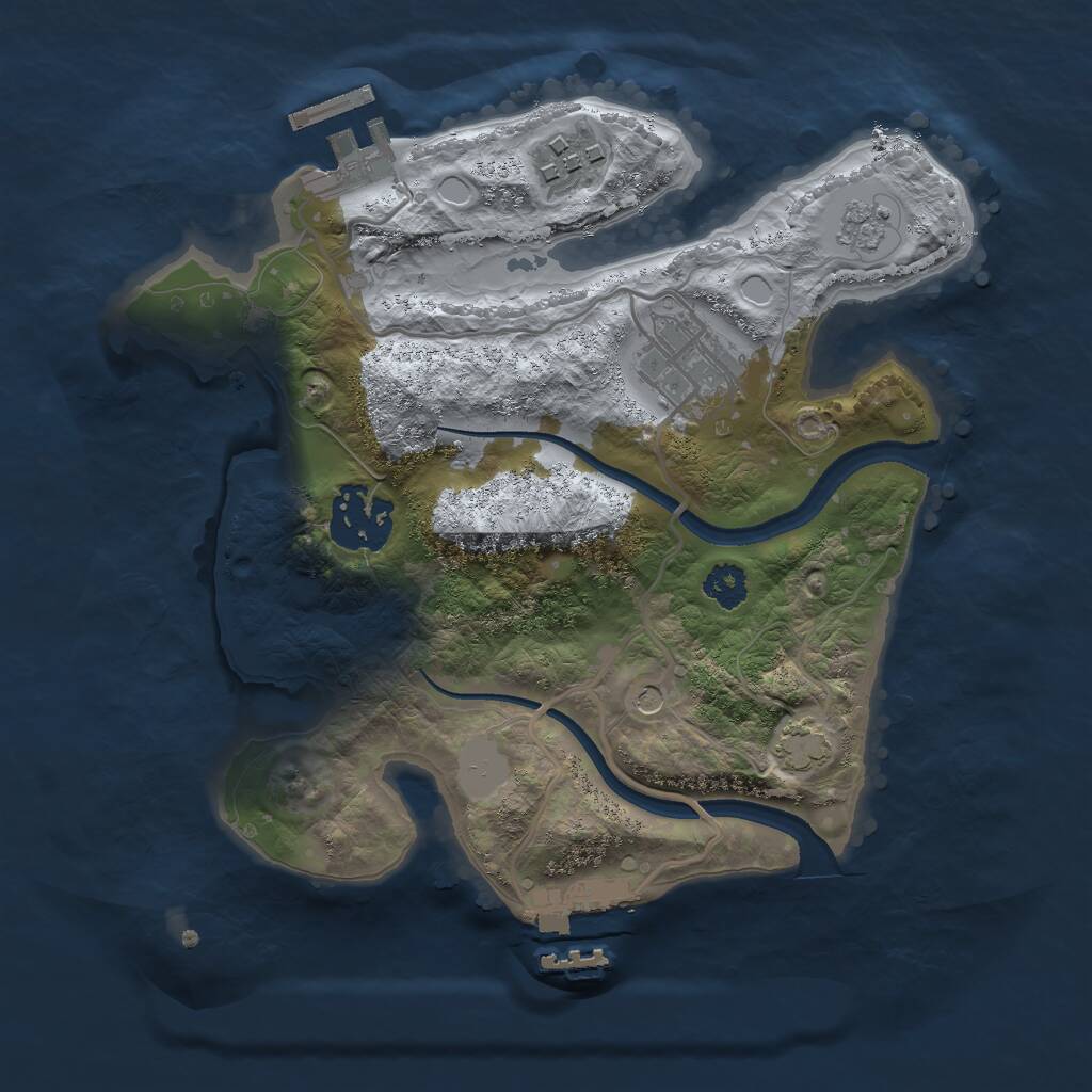 Rust Map: Procedural Map, Size: 2500, Seed: 61177080, 9 Monuments