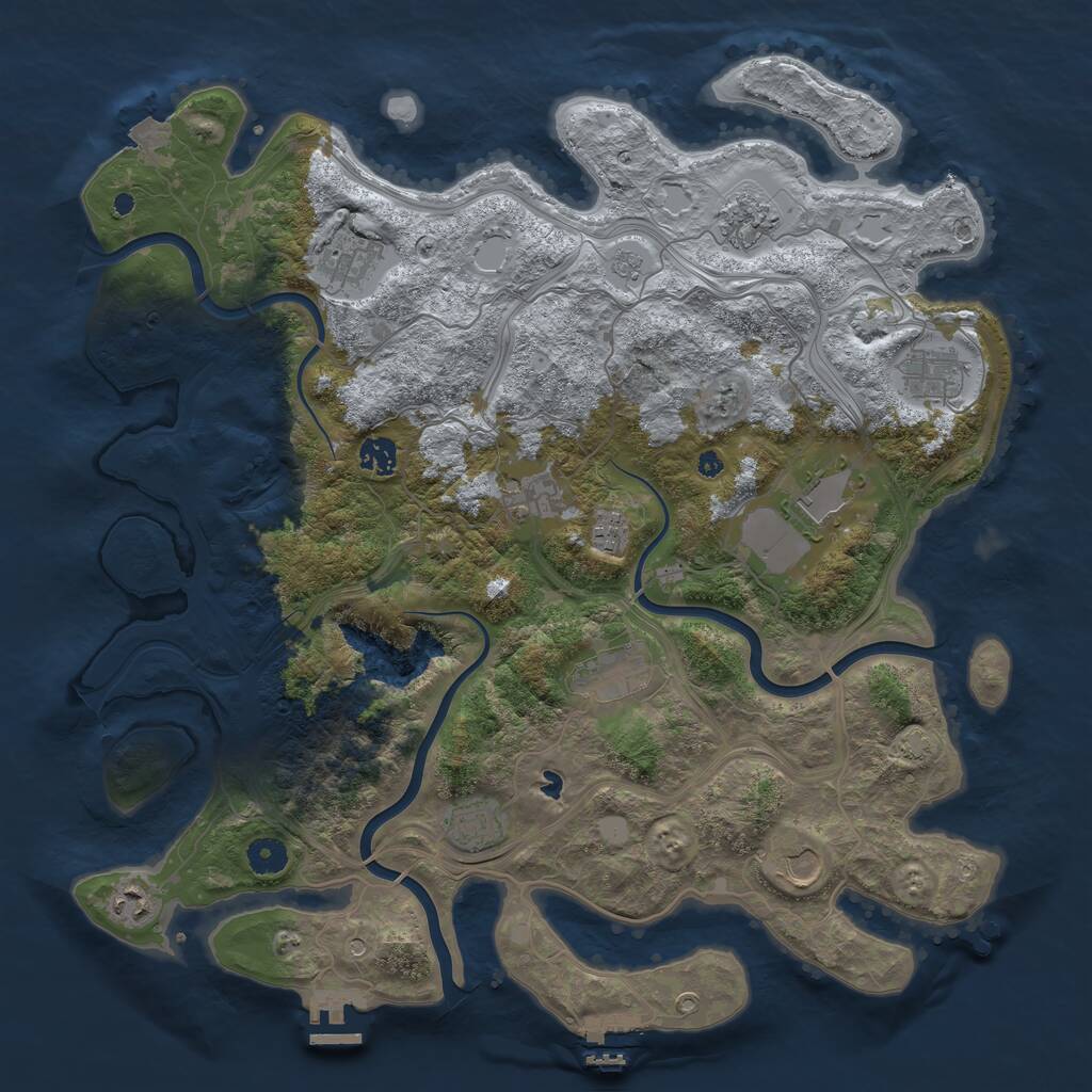 Rust Map: Procedural Map, Size: 4250, Seed: 1538976029, 17 Monuments
