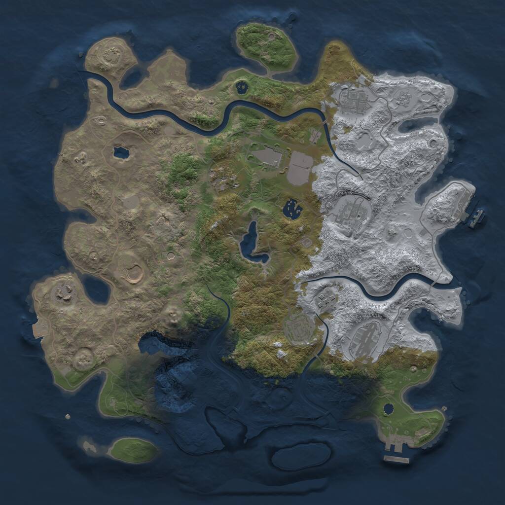 Rust Map: Procedural Map, Size: 4000, Seed: 85277309, 16 Monuments
