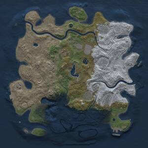 Thumbnail Rust Map: Procedural Map, Size: 4000, Seed: 85277309, 16 Monuments