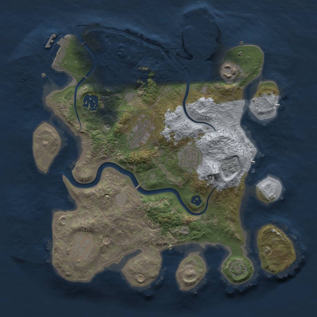 Rust Map: Procedural Map, Size: 3000, Seed: 1288369046, 11 Monuments