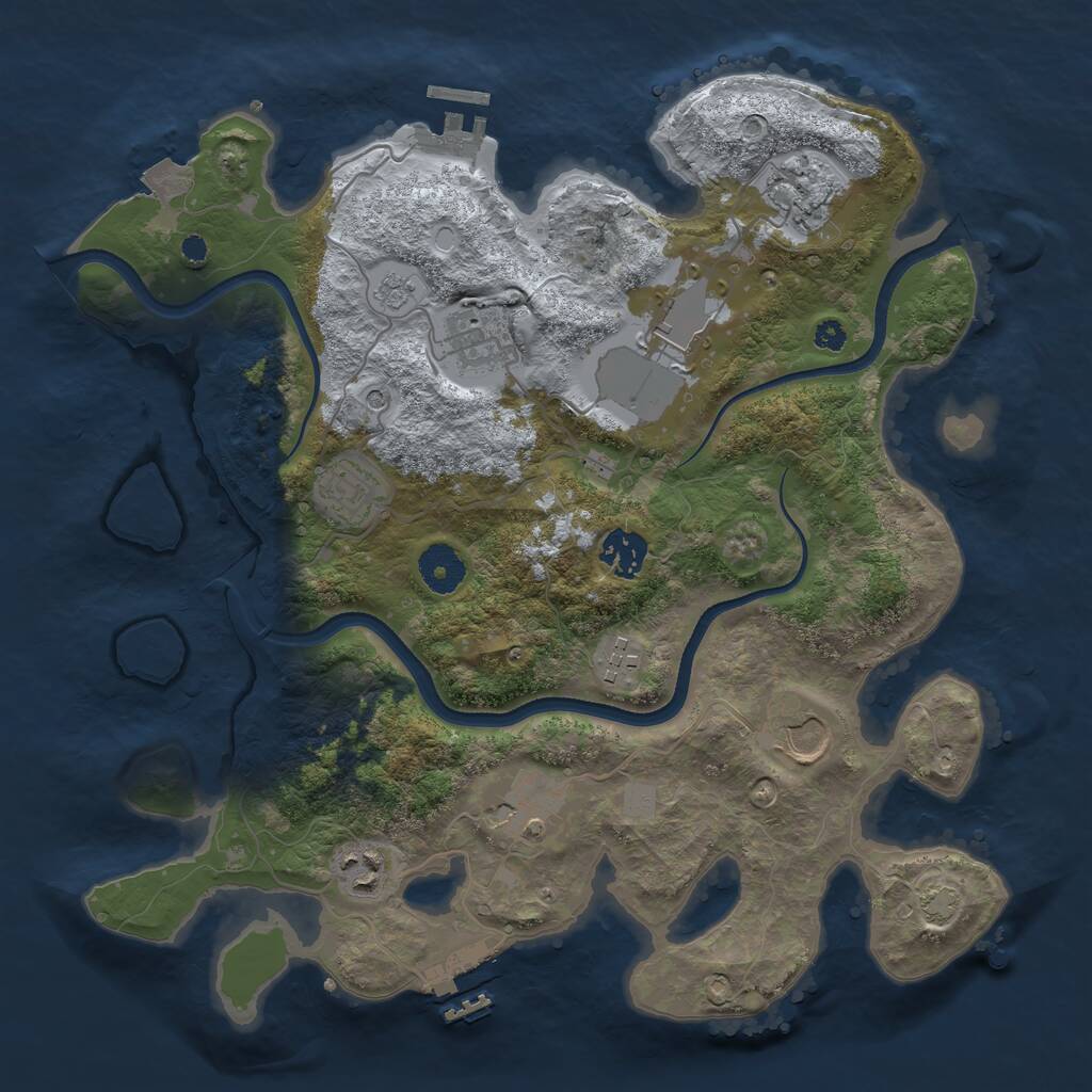 Rust Map: Procedural Map, Size: 3500, Seed: 781028163, 15 Monuments