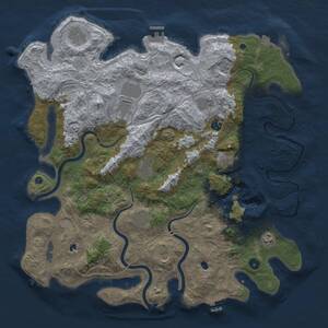 Thumbnail Rust Map: Procedural Map, Size: 4500, Seed: 50275805, 17 Monuments