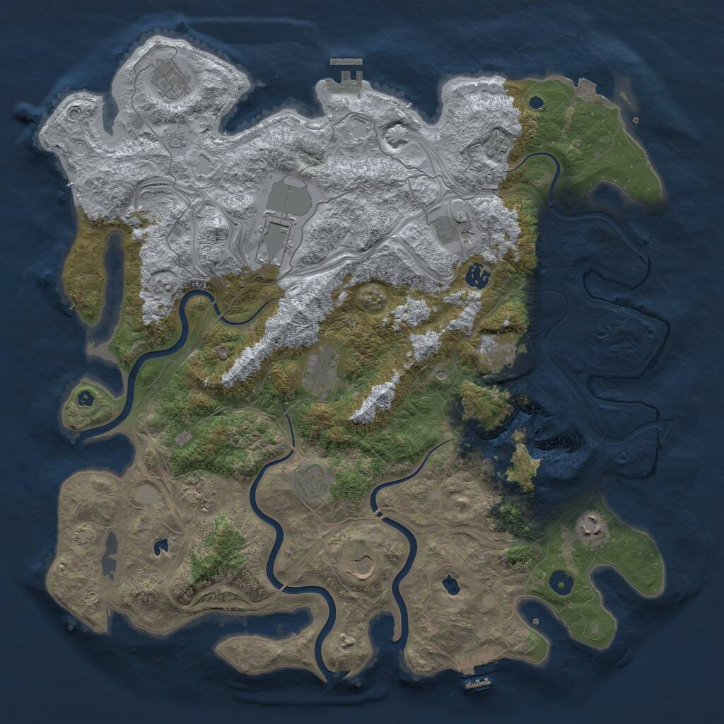 Rust Map: Procedural Map, Size: 4500, Seed: 50275805, 17 Monuments