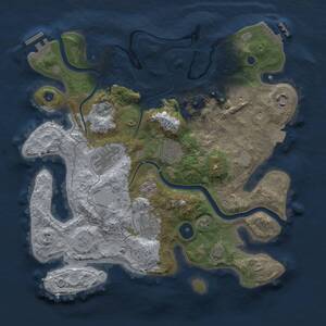 Thumbnail Rust Map: Procedural Map, Size: 3250, Seed: 893197964, 12 Monuments
