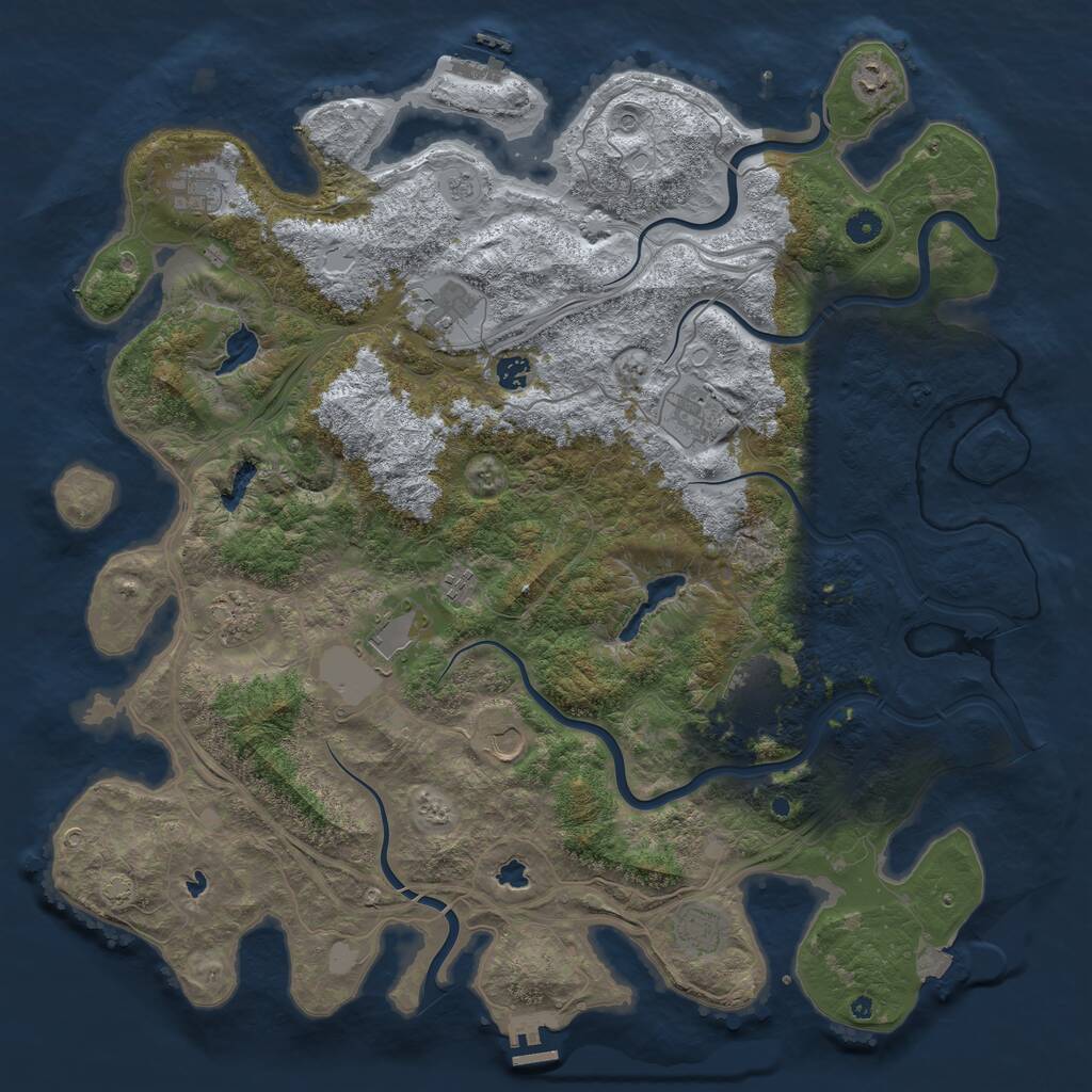 Rust Map: Procedural Map, Size: 4800, Seed: 1850817302, 17 Monuments