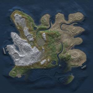 Thumbnail Rust Map: Procedural Map, Size: 3000, Seed: 2016047437, 11 Monuments