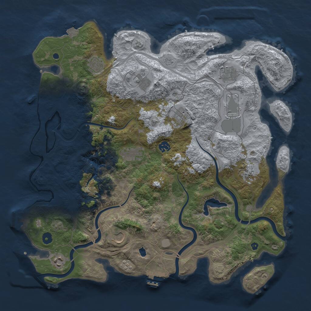 Rust Map: Procedural Map, Size: 4250, Seed: 1672590627, 17 Monuments