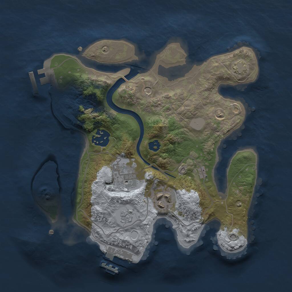 Rust Map: Procedural Map, Size: 2500, Seed: 1063569494, 9 Monuments