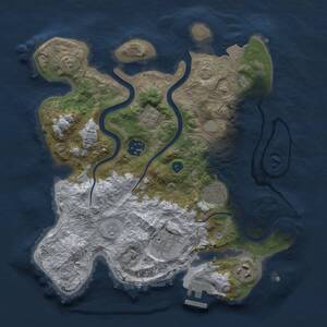 Thumbnail Rust Map: Procedural Map, Size: 3000, Seed: 439863, 10 Monuments
