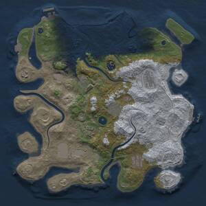 Thumbnail Rust Map: Procedural Map, Size: 3650, Seed: 1451622544, 16 Monuments