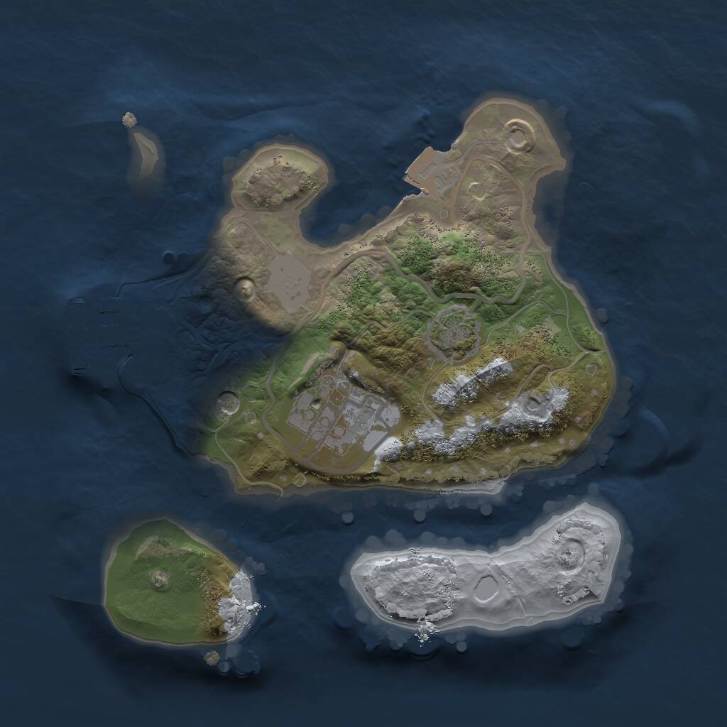 Rust Map: Procedural Map, Size: 2000, Seed: 423, 5 Monuments