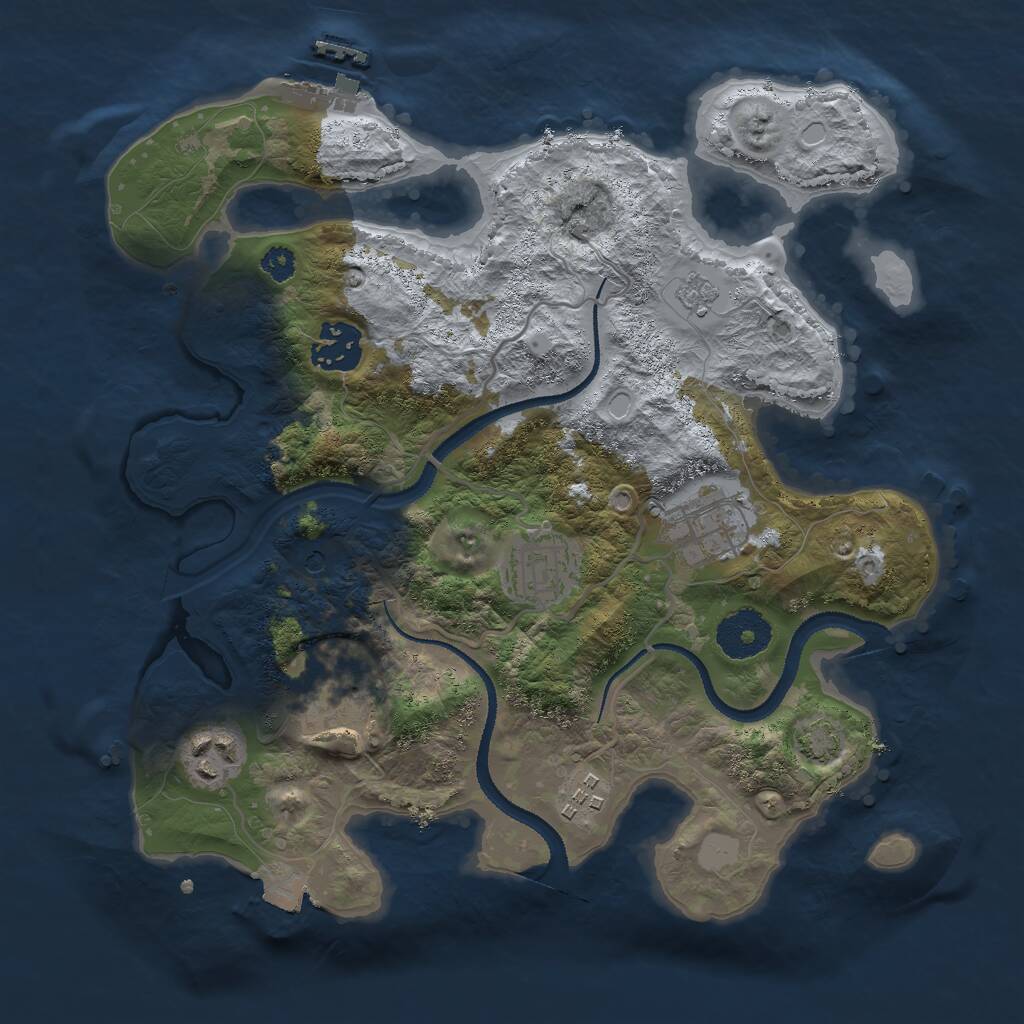 Rust Map: Procedural Map, Size: 3000, Seed: 301062544, 11 Monuments