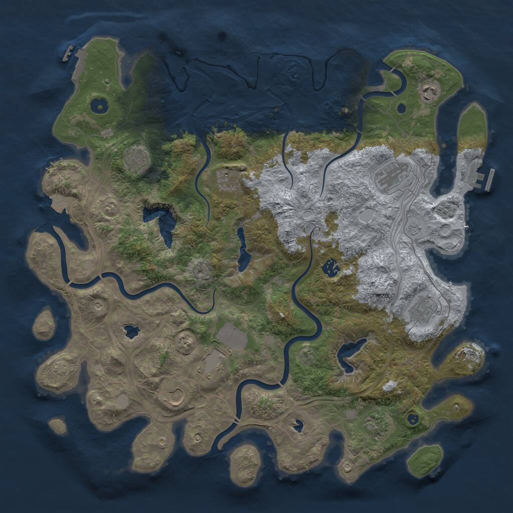 Rust Map: Procedural Map, Size: 4500, Seed: 2025289537, 16 Monuments