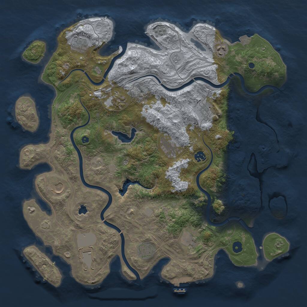 Rust Map: Procedural Map, Size: 4250, Seed: 582517556, 17 Monuments
