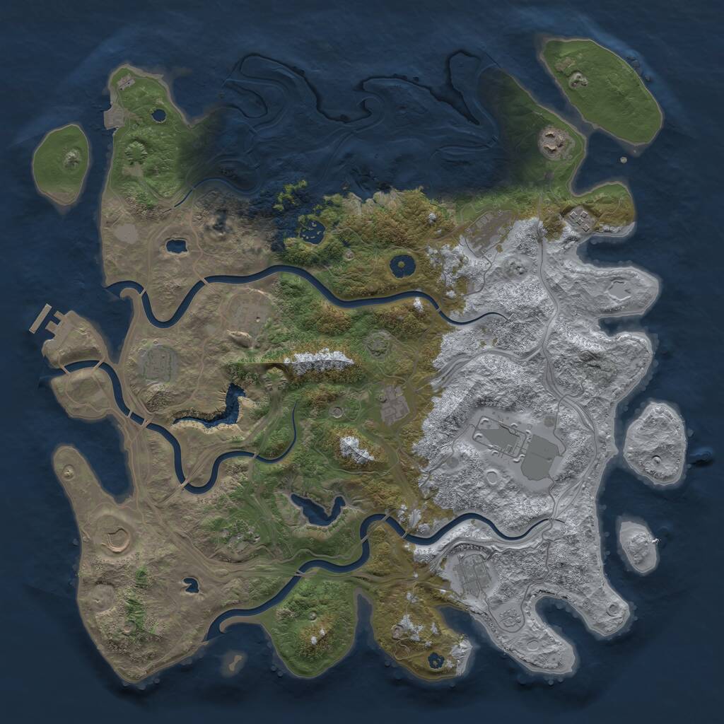 Rust Map: Procedural Map, Size: 4500, Seed: 1968047742, 16 Monuments