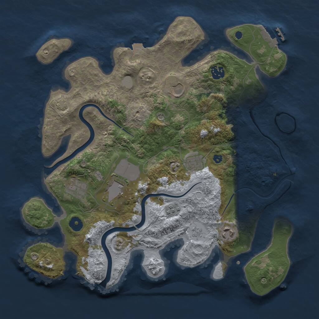 Rust Map: Procedural Map, Size: 3500, Seed: 1848150915, 12 Monuments