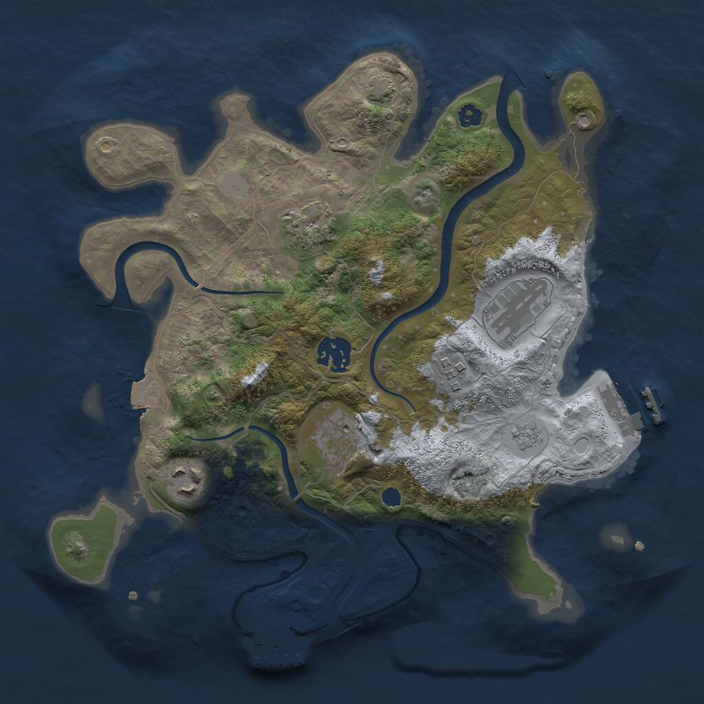 Rust Map: Procedural Map, Size: 3000, Seed: 193743221, 11 Monuments