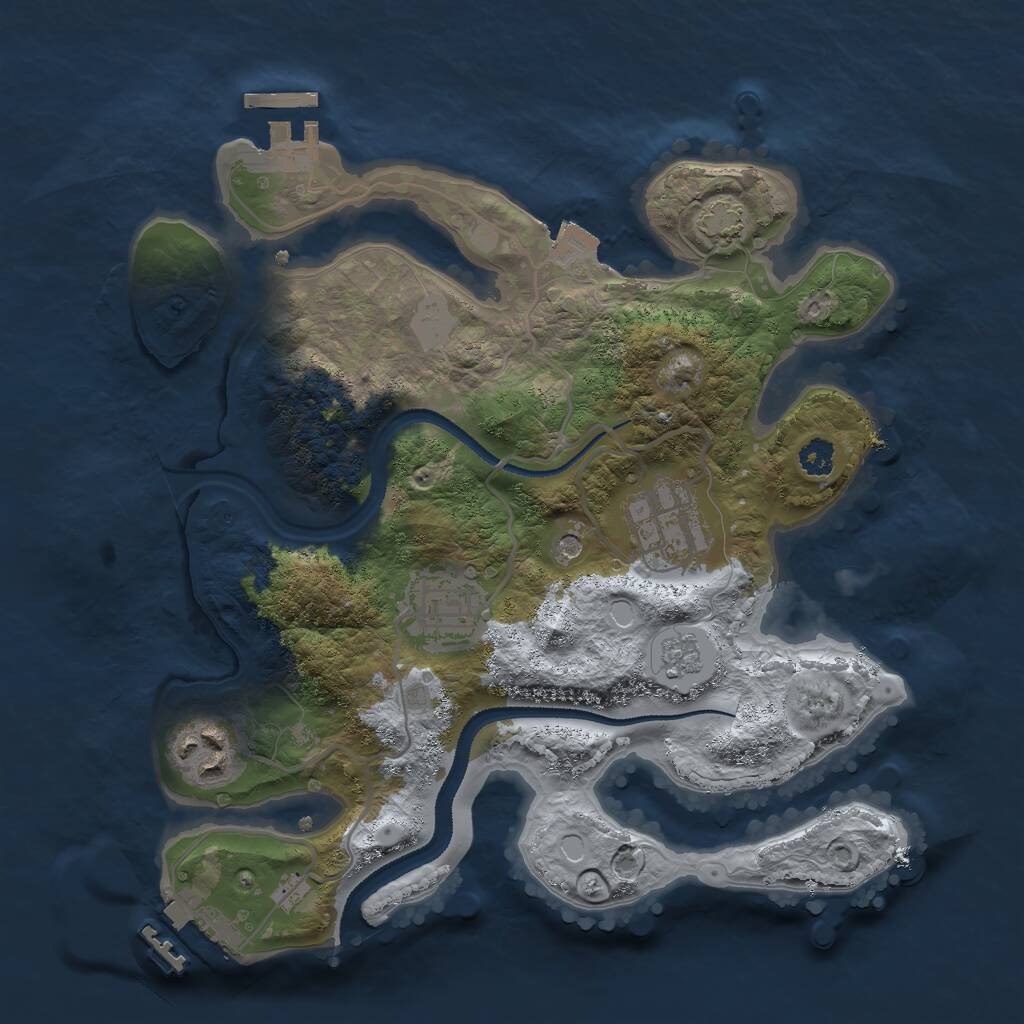 Rust Map: Procedural Map, Size: 2800, Seed: 1818120868, 9 Monuments