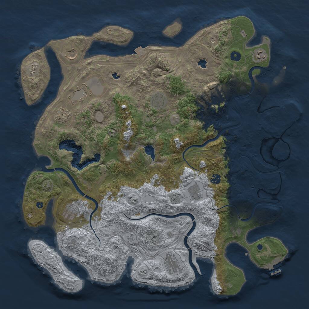 Rust Map: Procedural Map, Size: 4500, Seed: 2024576848, 17 Monuments