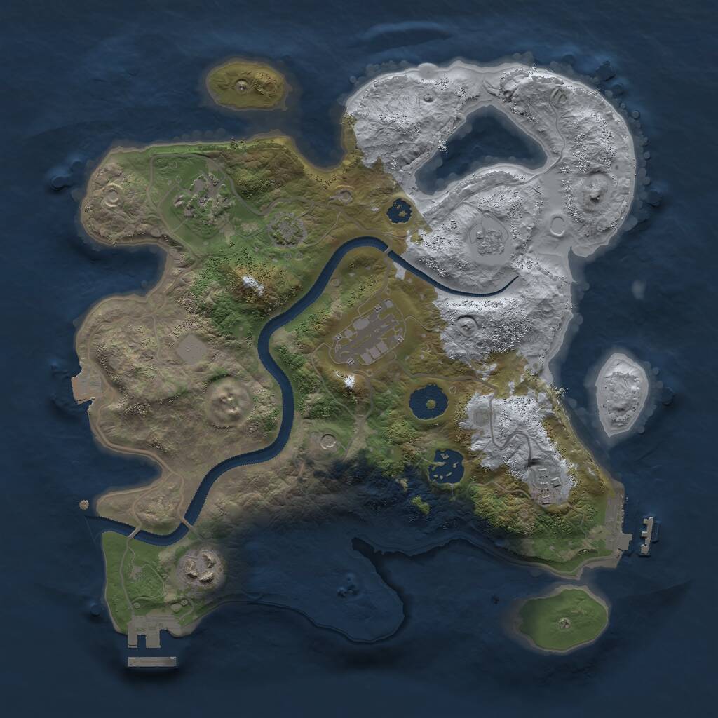 Rust Map: Procedural Map, Size: 3000, Seed: 45674, 11 Monuments